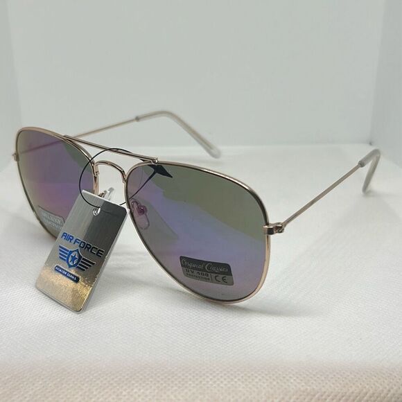 Air Force Aviator Unisex Mirrored Lens Sunglasses - Picture 1 of 3